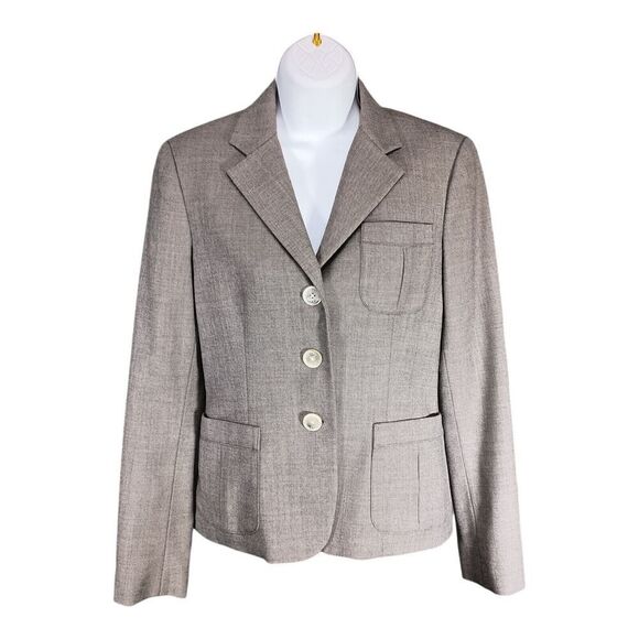Lauren Ralph Lauren Blazer Jacket 100% Virgin Wool Grey Women's 2 - Picture 1 of 5